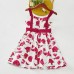 Sweet Rose Red Flower Mom Girl Matching Dress