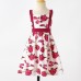 Sweet Rose Red Flower Mom Girl Matching Dress