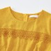 Sweet Yellow Jacquard Lace Short Sleeve Mom Girl Matching Dress