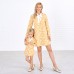 Sweet Long Sleeved Yellow Plaid and Flower Print Mom Girl Matching Dress