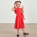 Cotton Solid Color Midi Mom Girl Matching Dress - 1362