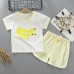 【6M-5Y】Boys Round Neck Short Sleeve Cartoon Print Suit