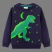 【18M-7Y】Boys Casual Dinosaur Print Luminous Pattern Sweatshirt