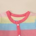 【0M-18M】Baby 2-piece Long Sleeve Rainbow Romper With Hat