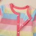 【0M-18M】Baby 2-piece Long Sleeve Rainbow Romper With Hat