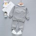 【12M-5Y】Boys College Style Long-sleeved Top And Pants Two-piece Suit