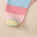 【0M-18M】Baby 2-piece Long Sleeve Rainbow Romper With Hat