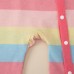 【0M-18M】Baby 2-piece Long Sleeve Rainbow Romper With Hat