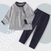 【12M-10Y】2-piece Unisex Cotton Cartoon Print Long Sleeve Pajamas Set