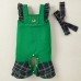 【3M-24M】2-piece Baby Girl Corduroy Christmas Plaid Jumpsuit With Hairband