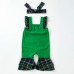 【3M-24M】2-piece Baby Girl Corduroy Christmas Plaid Jumpsuit With Hairband