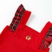 【3M-24M】2-piece Baby Girl Corduroy Christmas Plaid Jumpsuit With Hairband