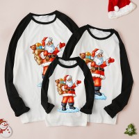 Christmas Print Long Sleeve Family Matching Outfits