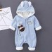 【3M-24M】Unisex Baby Thick Giraffe Embroidered Hooded Long Sleeve Romper