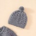 【3M-24M】2-piece Unisex Baby Sweater Romper With Hat