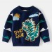 【2Y-8Y】Boys Dinosaur Pattern Round Neck Long Sleeve Sweater